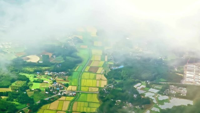 Aerial view of Tokyo on the plane