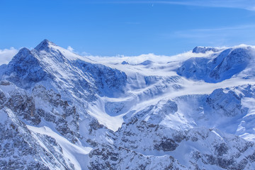 Wintertime view from Mt. Titlis in Switzerland