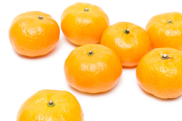 Mandarin oranges isolated on white background.