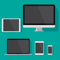 modern technology device flat design vector drawing minimalist style