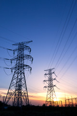 pylons near power station