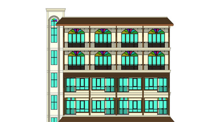 architecture abstract, 3d illustration, vector