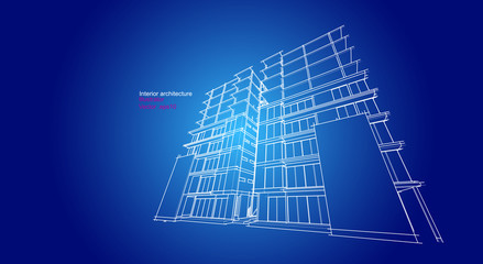 architecture abstract, 3d illustration, vector