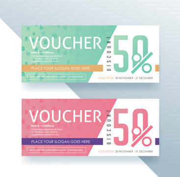 discount voucher template with modern colorful pattern,Vector illustration