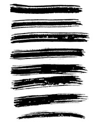 Black ink vector brush strokes. Vector illustration. Grunge texture.