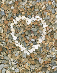 Pebbles stones heart (close-up)
