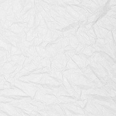 Recycled crumpled white paper texture or paper background for design with copy space for text or image.