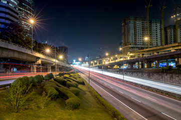 Light trails at Federal Highway, Malaysia
