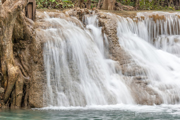 Obraz premium Nature background of beautiful waterfall cascades in National Park.