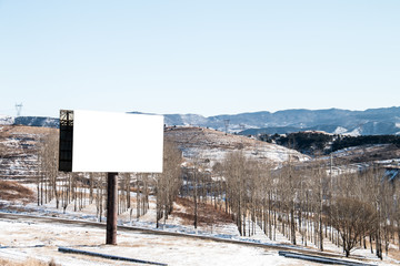 Winter outdoor blank billboard