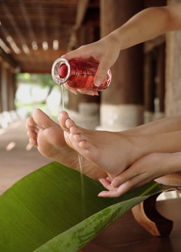 Foot treatment at Dhara Devi Mandarin Oriental Deva Spa, Chiang Mai