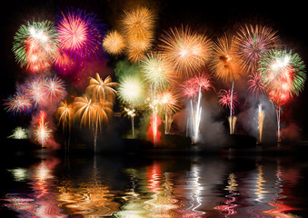 Colorful fireworks. Fireworks are a class of explosive pyrotechn