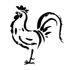chicken Chinese style, vector - obrazy, fototapety, plakaty