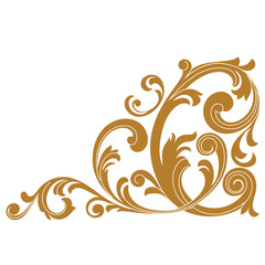 Golden vintage baroque ornament. Retro pattern antique style acanthus. Decorative design element filigree calligraphy vector.