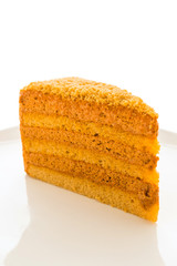Thai tea cake in white plate