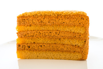 Thai tea cake in white plate
