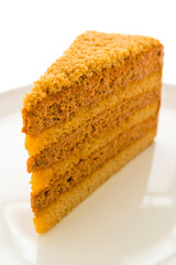 Thai tea cake in white plate