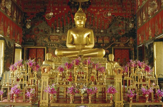 Seated Buddha statue inside Wat Phra Kaew, Bangkok