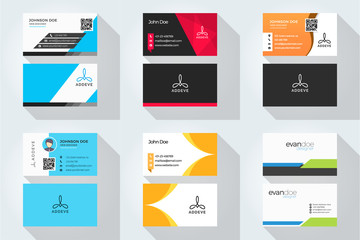 Corporate business card set with abstract logo 