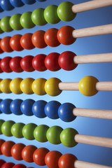 Abacus close up of rows of beads