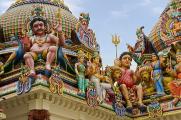 Hindu imagery in the Sri Mariamman temple, Chinatown, Singapore