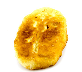 Hot food, fried pies isolated on white background