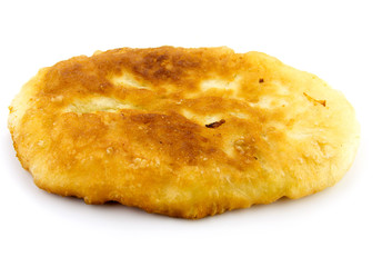 Hot food, fried pies isolated on white background