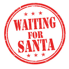 Waiting for Santa sign or stamp