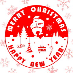 merry christmas and happy new year with santa claus