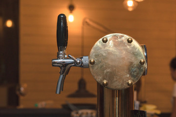 Close up beer dispenser valve

