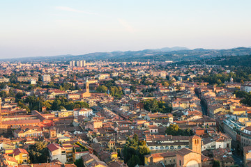 above view of residential area in Bologna city © vvoe
