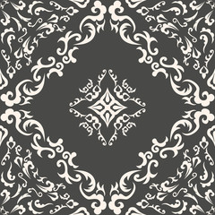 Damask seamless classic pattern. Vintage Baroque delicate background. Classic ornament for wallpapers, textile, fabric. Exquisite floral baroque template.