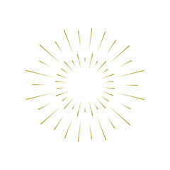 Obraz premium Rays radiating from a center. Linear drawing of rays of the sun. Design elements for your projects. Sunburst frame illustration.