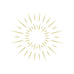 Obraz premium Sunburst frame illustration.Rays radiating from a center. Linear drawing of rays of the sun. Design elements for your projects. Sunburst frame illustration.