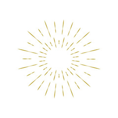 Fototapeta premium Rays radiating from a center. Linear drawing of rays of the sun. Design elements for your projects. Sunburst frame illustration.