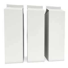 Milk or juice box with lid. Retail package mockup. 3d render illustration isolated on white.