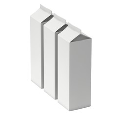 Milk or juice box with lid. Retail package mockup. 3d render illustration isolated on white.