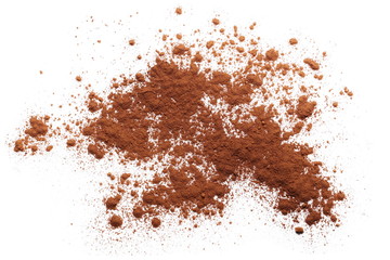 Fototapeta na wymiar pile cocoa powder isolated on white background
