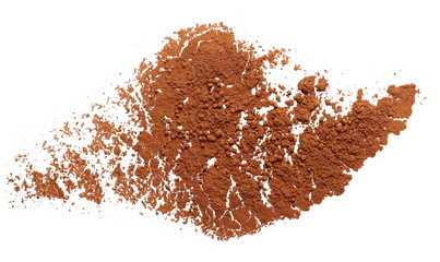 pile cocoa powder isolated on white background