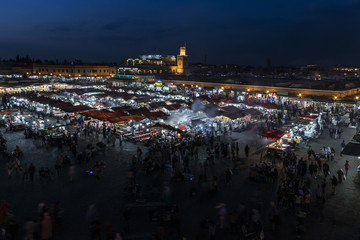 Djemaa el Fna, Marokko, Marrakesch, Marktplatz, bei Nacht, 