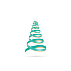 Simple christmas tree in the form of a spiral. Vector illustration