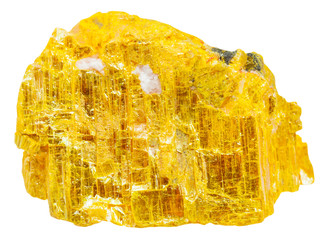 yellow orpiment rock isolated