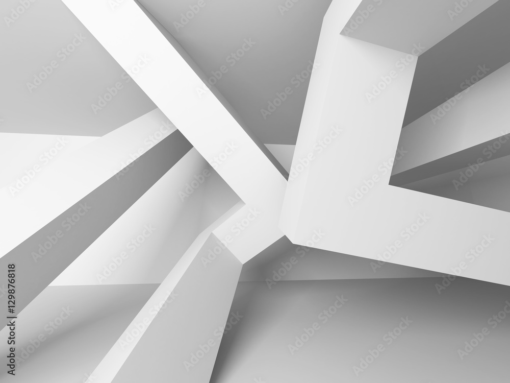 Wall mural abstract modern white architecture background