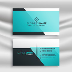 Fototapeta premium elegant business card design template with blue shapes