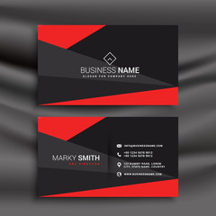 black and red business card template with polygonal shapes