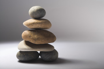 Fototapeta na wymiar Stack of balanced pebbles