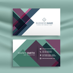 business card presentation template with abstract colorful shape