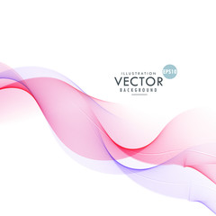 beautiful smooth pink wave flowing on white background