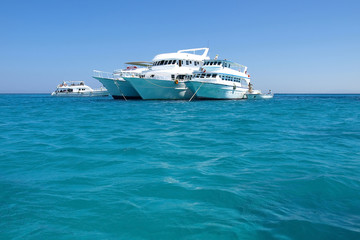 Fototapeta na wymiar Yachts in the Red sea. Egypt