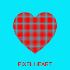 Heart love pixel icon, vector illustration design. Abstract heart.